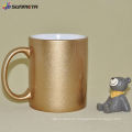 11oz Sublimación Cerámica Golden / Silver Mug con mango